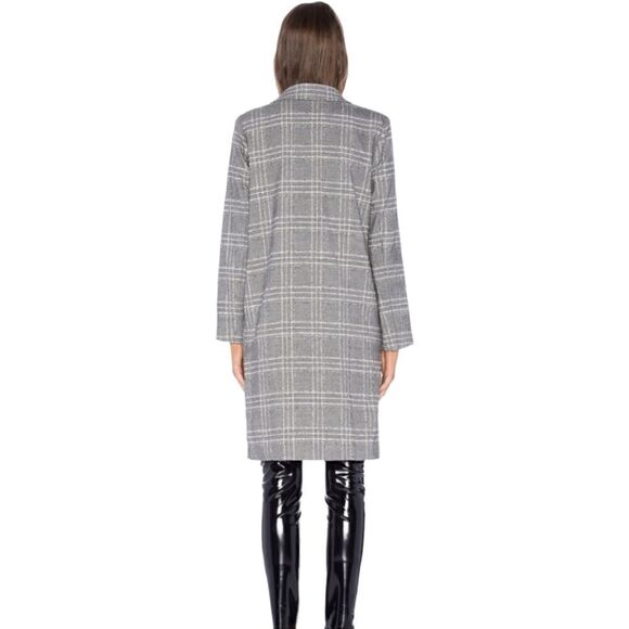 L'Academie Los Angeles Amira Women's Grey Plaid Coat Size XS - Picture 2 of 11